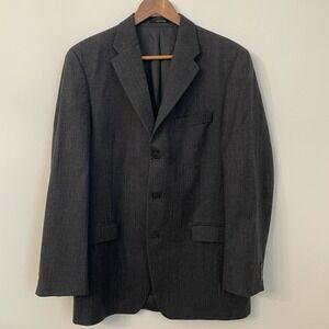 Brandini Pure Wool Blazer 41R Dark Gray Made in Canada Workwear Sport Coat